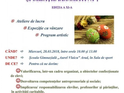 Târg de Paște în scop caritabil, la Şcoala Gimnazială „Aurel Vlaicu” Arad