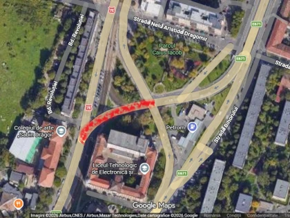 Trafic închis aproape o lună în Piața Academician Caius Iacob din Arad