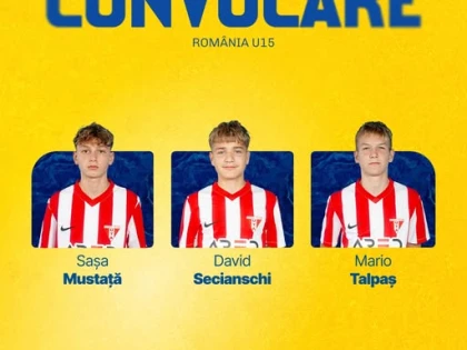 Trei fotbaliști ai Academiei UTA, convocați la naționala României U15