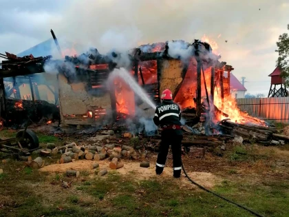 Un adăpost de animale din Bruznic a ars în totalitate
