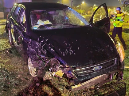 Un drogat a produs un accident în Vladimirescu