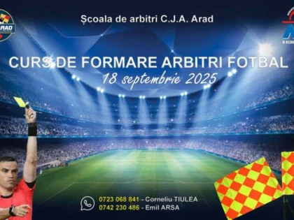 Un nou curs de arbitri de fotbal, la Arad