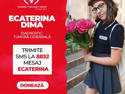 Un simplu SMS de 2 Euro, la 8832, cu textul Ecaterina , ii poate oferi Ecaterinei o nouă șansă la o viață normală!