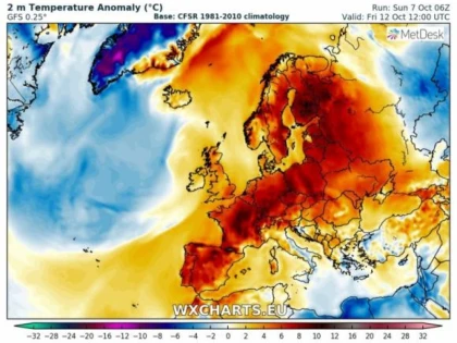 Un val neobișnuit de căldură aduce temperaturi anormal de mari în toată Europa