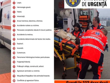 "Urgenţa este pentru Urgenţe". Cele 22 de situații în care trebuie să sunați la 112