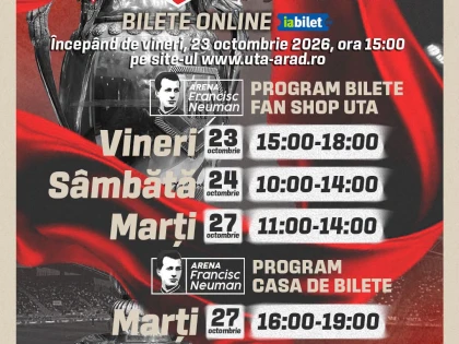 UTA a pus în vânzare biletele pentru meciul cu FC Botoșani din Cupa României