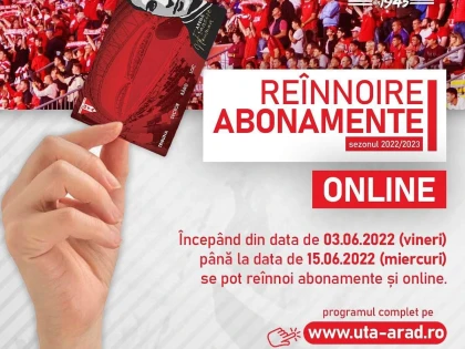 UTA anunță că de vineri, 3 iunie, se pot reînnoi abonamente și online!