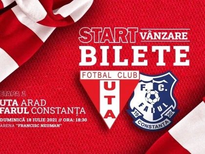 UTA dă startul vânzării de bilete pentru meciul cu Farul! Brăţări obligatorii, la intrarea pe stadion
