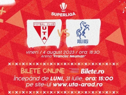 UTA pune în vânzare bilete pentru meciul de vineri, cu Poli Iași. Vezi program și prețuri!