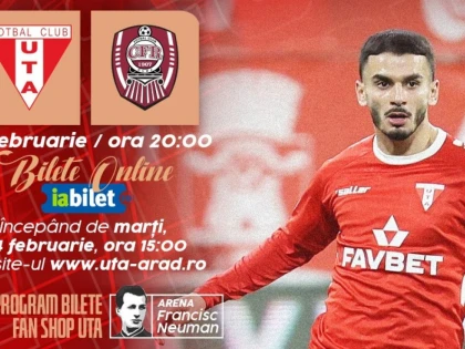 UTA pune la vânzare biletele pentru meciul cu CFR Cluj, de etapa viitoare