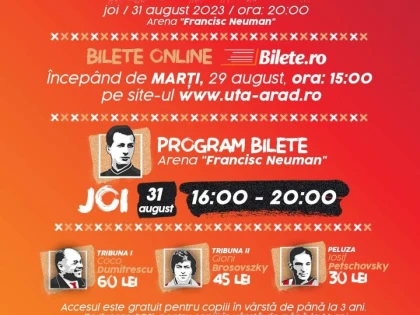 UTA vinde biletele din Cupă la prețuri de Superligă! Abonații au acces gratuit