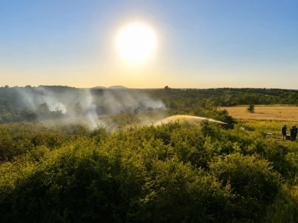 Zeci de hectare de vegetație și culturi, mistuite de flăcări în județul Arad