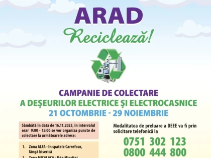 Zilele Reciclării în Arad! Puncte de colectare a deșeurilor de echipamente electrice și electronice